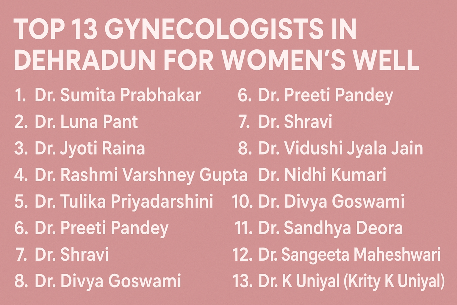 Top 13 Gynecologists
